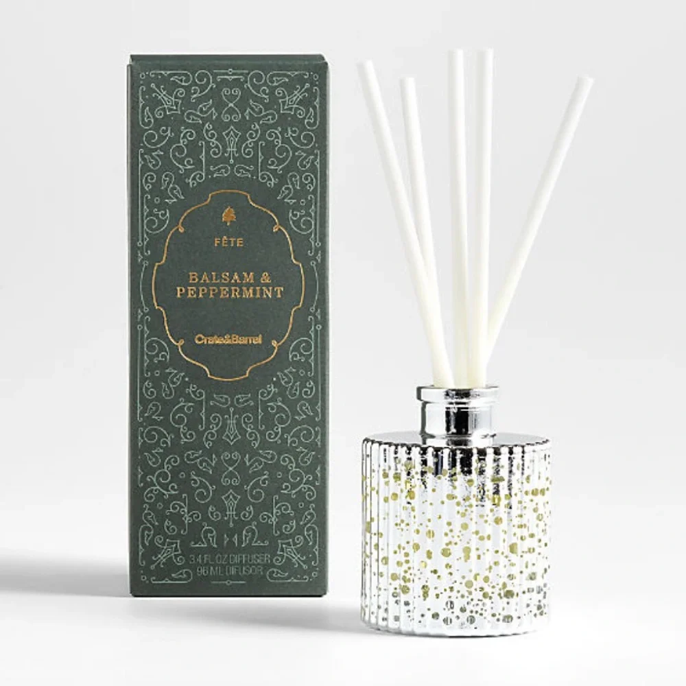 New! Crate&Barrel Luxurious Alpine Silver and White Diffuser